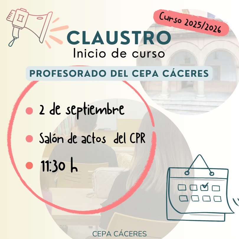 Cartel. Claustro. Inicio de curso 2025/2026.