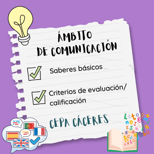 Ámbito de comunicación. Saberes básicos y Criterios